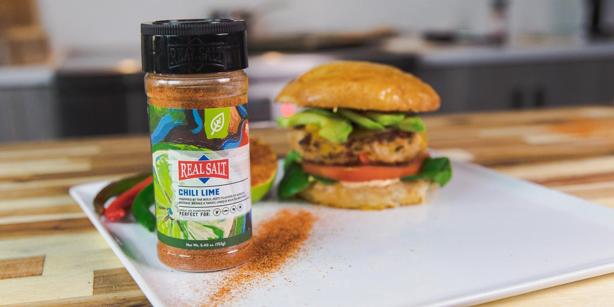 Chili Lime seasoning next to Chicken Hamburger.