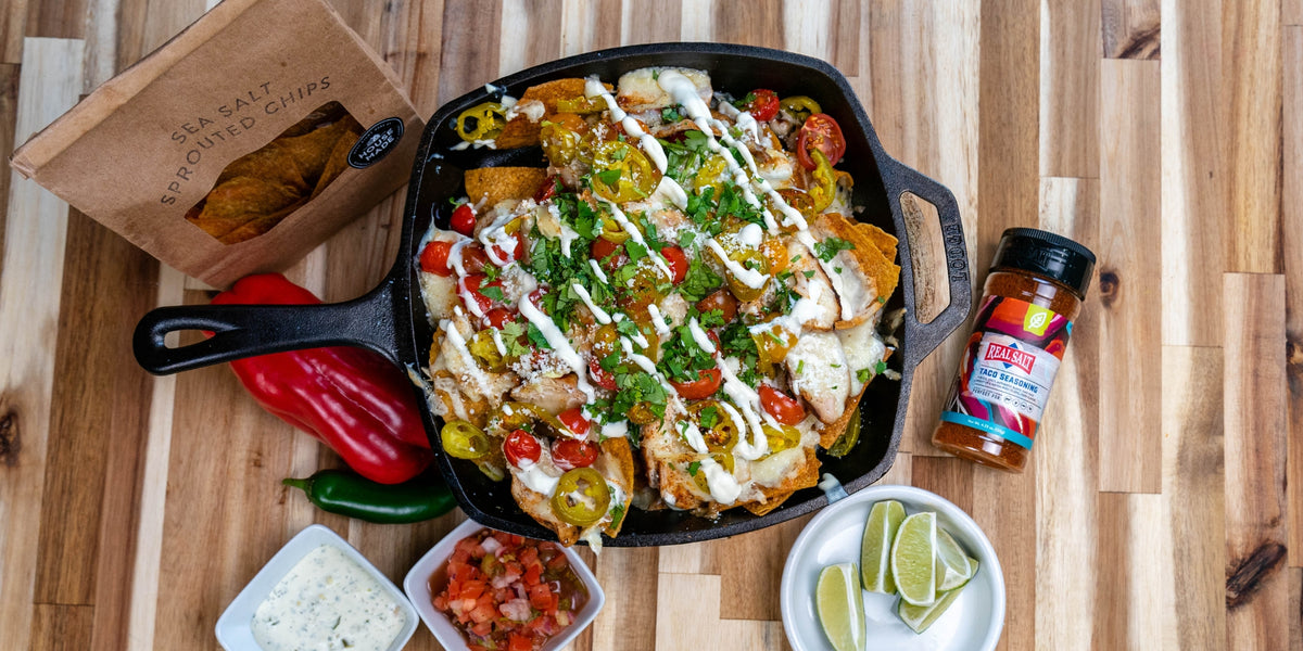 Chicken Nachos picture from above.