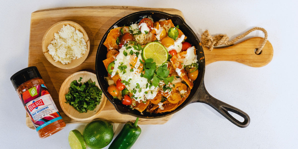 Chilaquiles with Fried egg from above