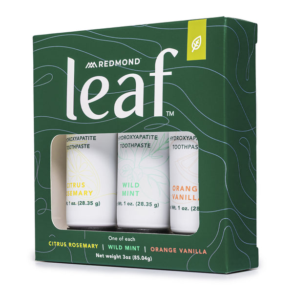 Leaf VARIETY PACK Toothpaste 1 oz Tube (3 ct, 1 of Each - WM, OV, CR)