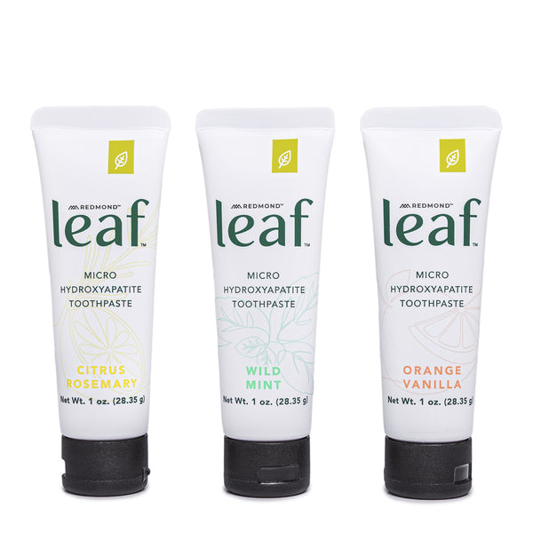 Leaf VARIETY PACK Toothpaste 1 oz Tube (3 ct, 1 of Each - WM, OV, CR)
