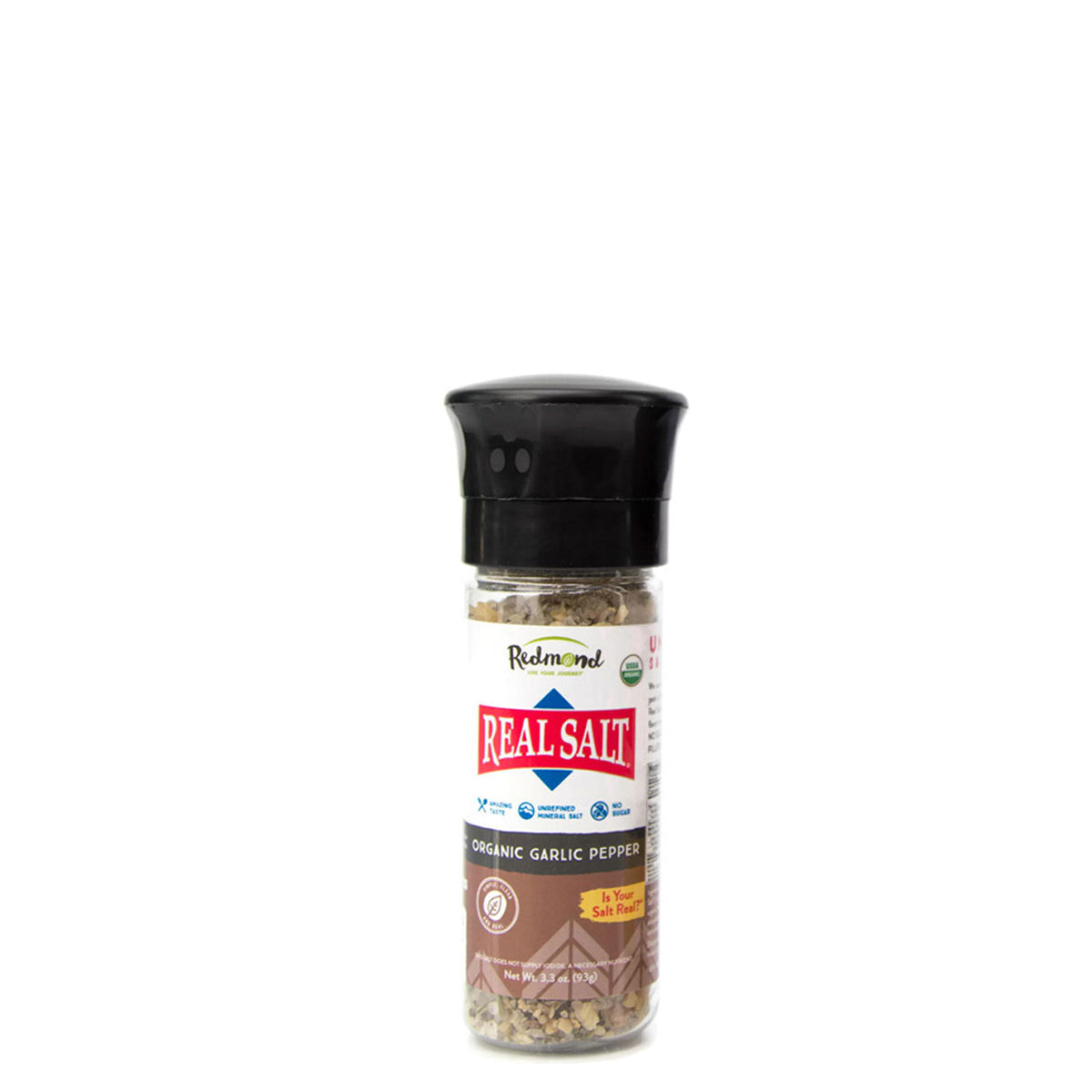 Real Salt® Organic Garlic Pepper Grinder (3.3 oz.) Redmond Life