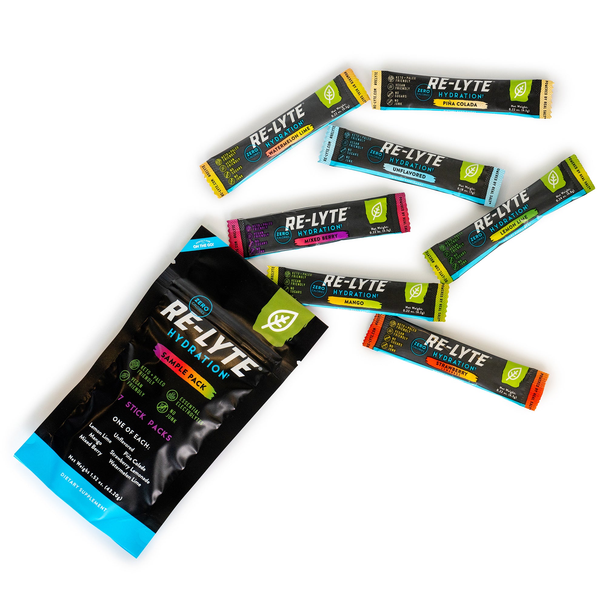 Redmond Re-Lyte Electrolyte Drink Mix Variety (7 Stick Packs)