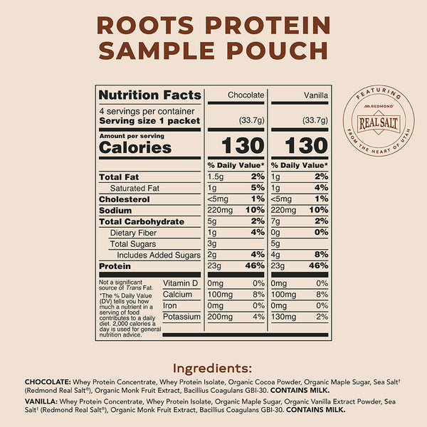 Redmond Roots Protein Powder Variety Pack (4 sticks)