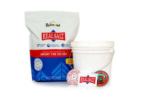 Real Salt® Fine Bulk Bag-Bucket Bundle (10 lb. Bag + Empty 1 Gallon Bucket)