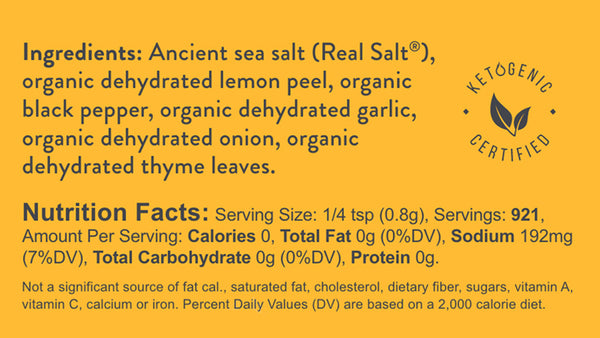 Real Salt® Organic Lemon Pepper (26 oz.)